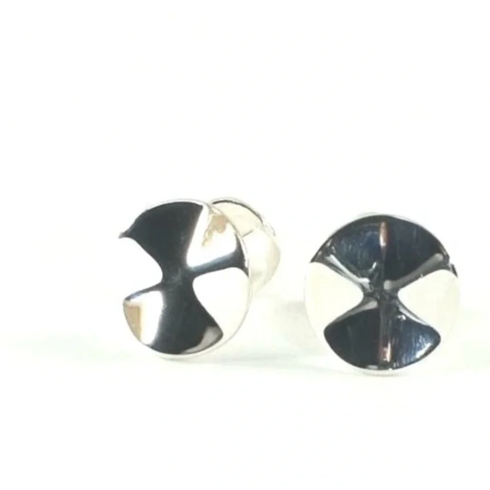 IPPOLITA Stering Silver Mens Cufflinks Wavy Disc Disk .925 New! $325. dustbag